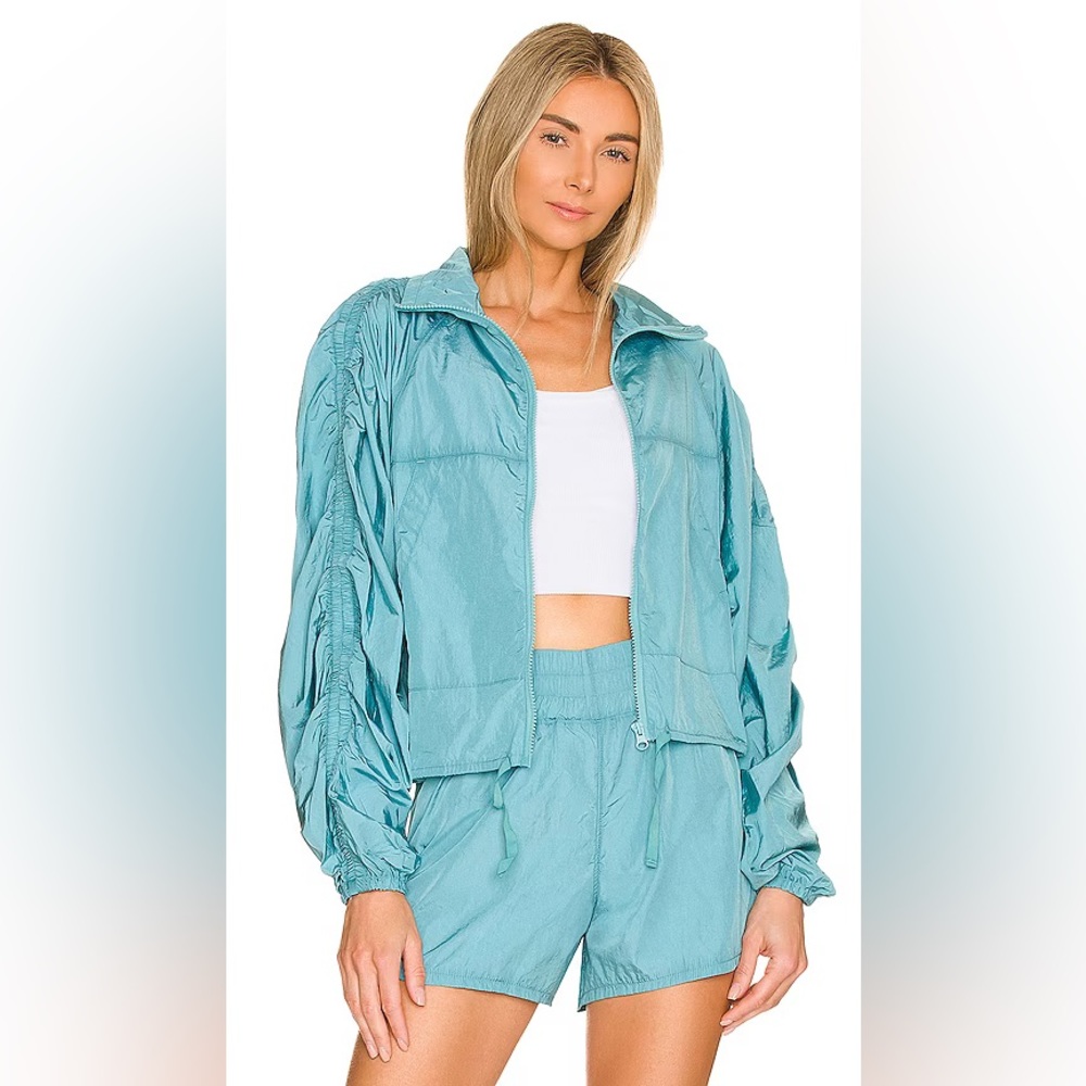 🆕 NWT Revolve Onzie | Parachute Zip Front Cinch Jacket | Aquamarine S/M